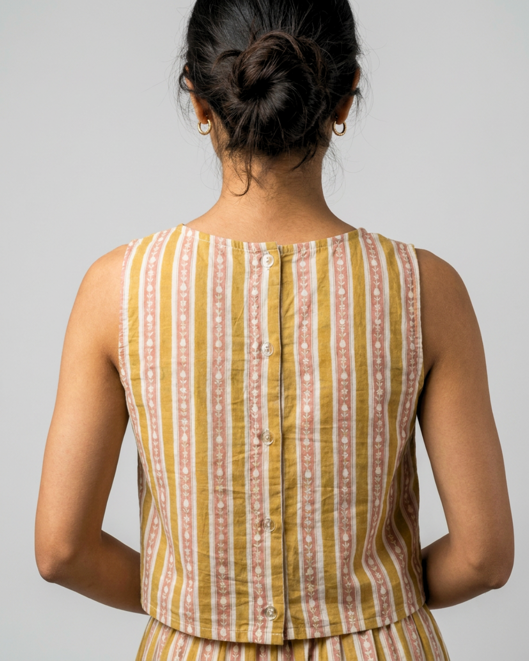 Varsha Mul Top - Mustard & Pink