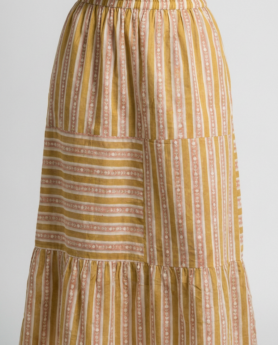 Varsha Mul Skirt - Mustard & Pink