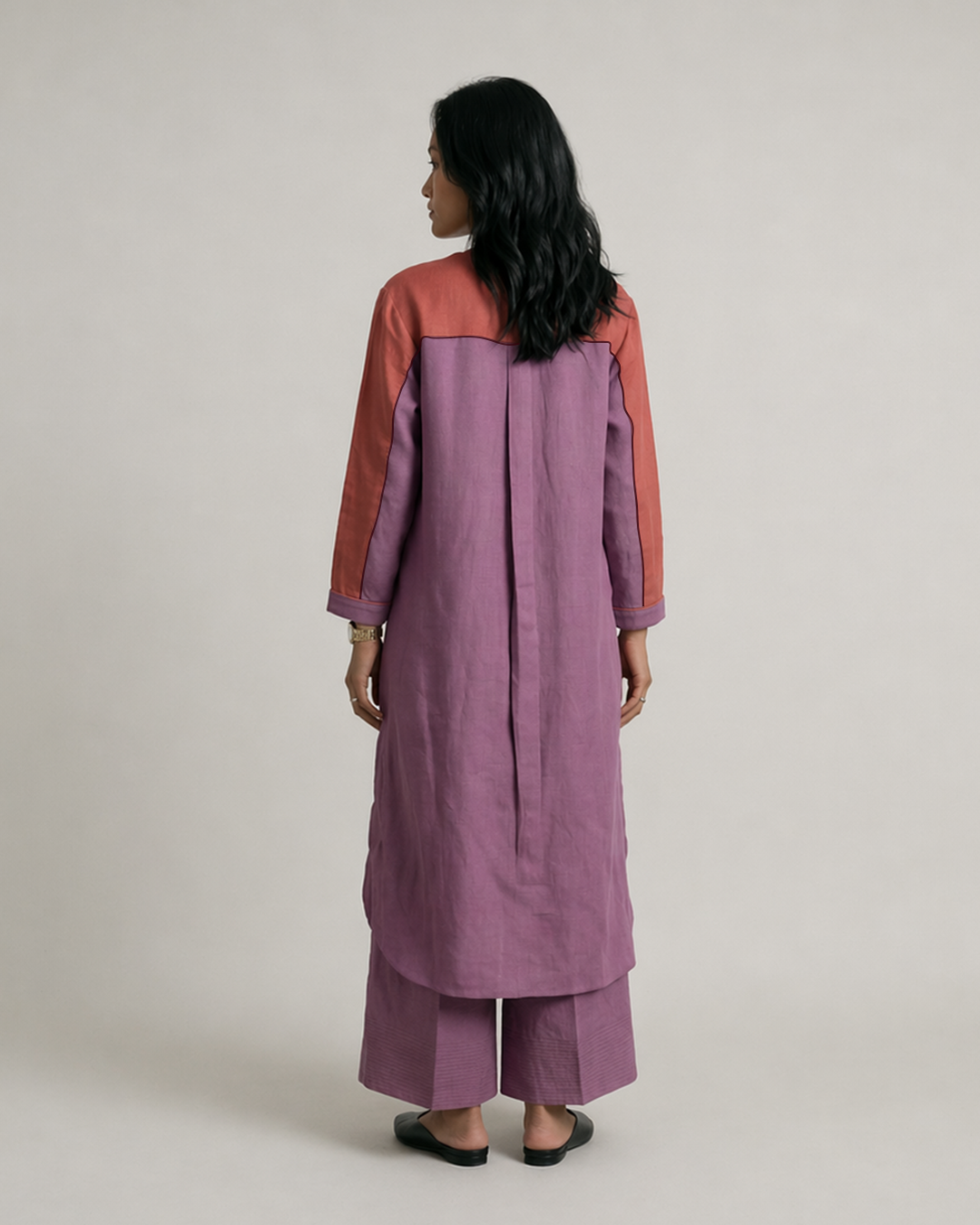 Berry Linen Kurta - Plum Purple